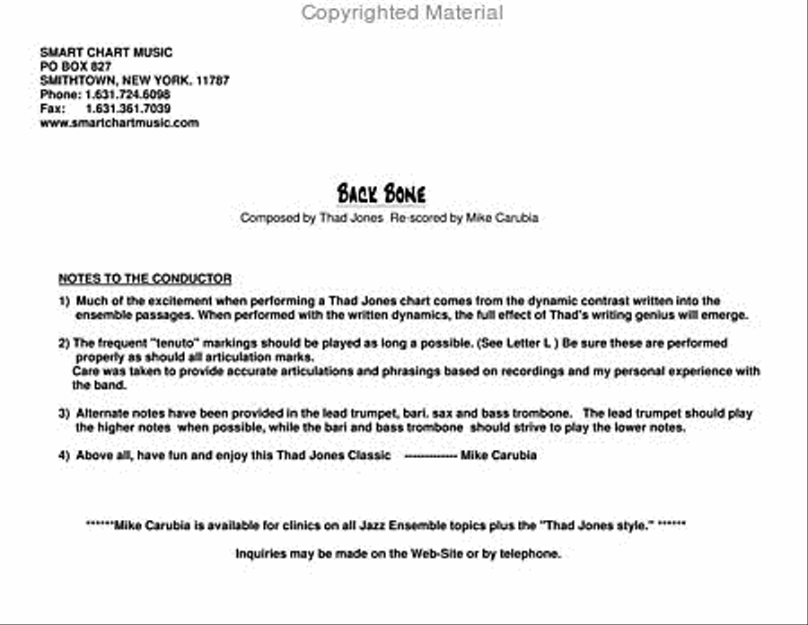 Back Bone Back Bone Jazz Ensemble scores gallery preview page 2