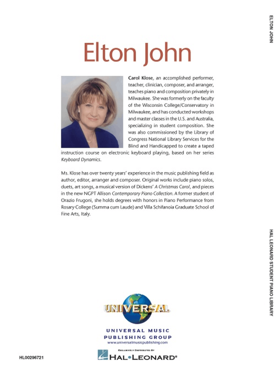 Elton John by Elton John Piano Method - Sheet Music page 7