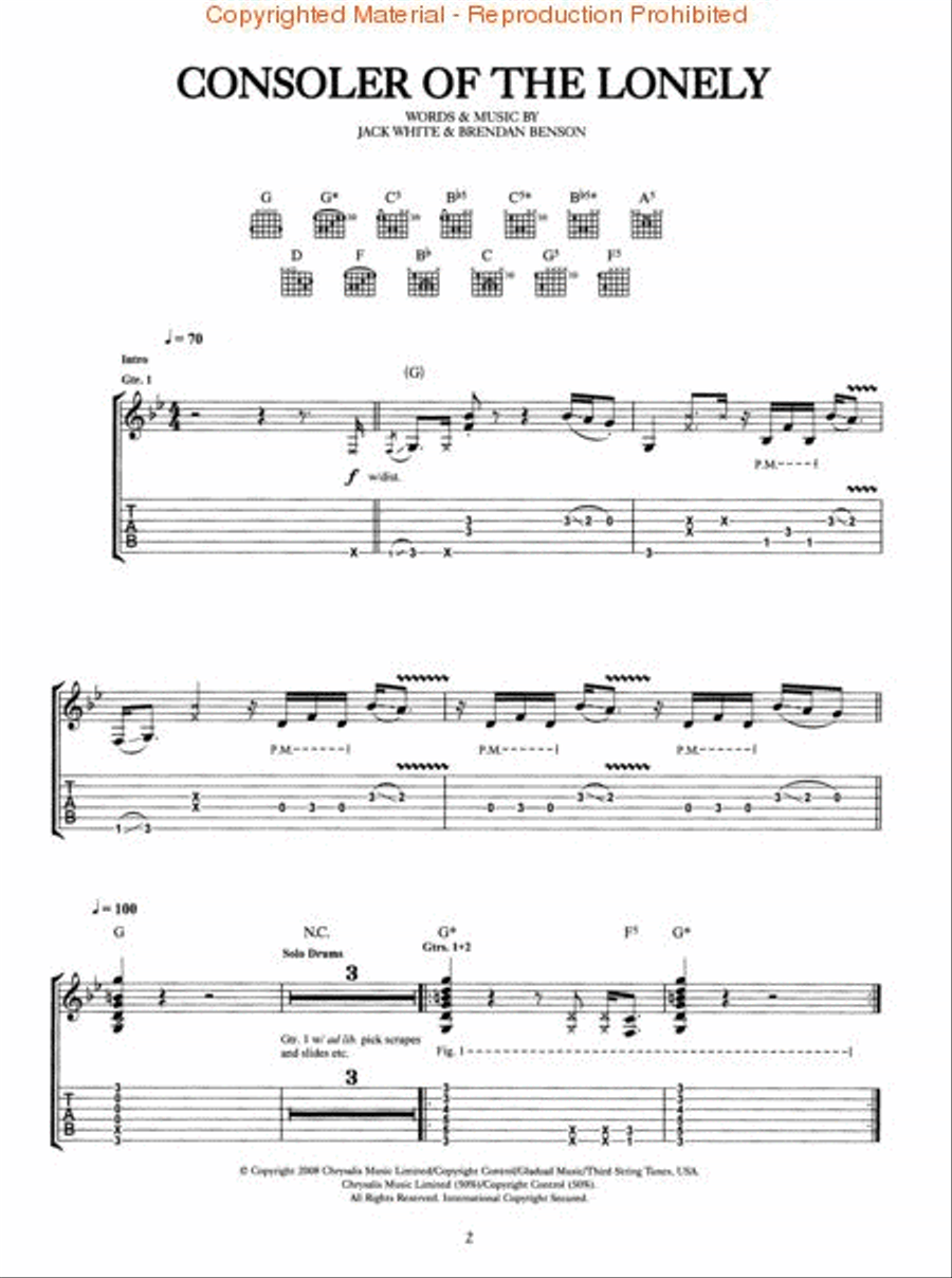 The Raconteurs: Consolers Of The Lonely Electric Guitar scores gallery preview page 2