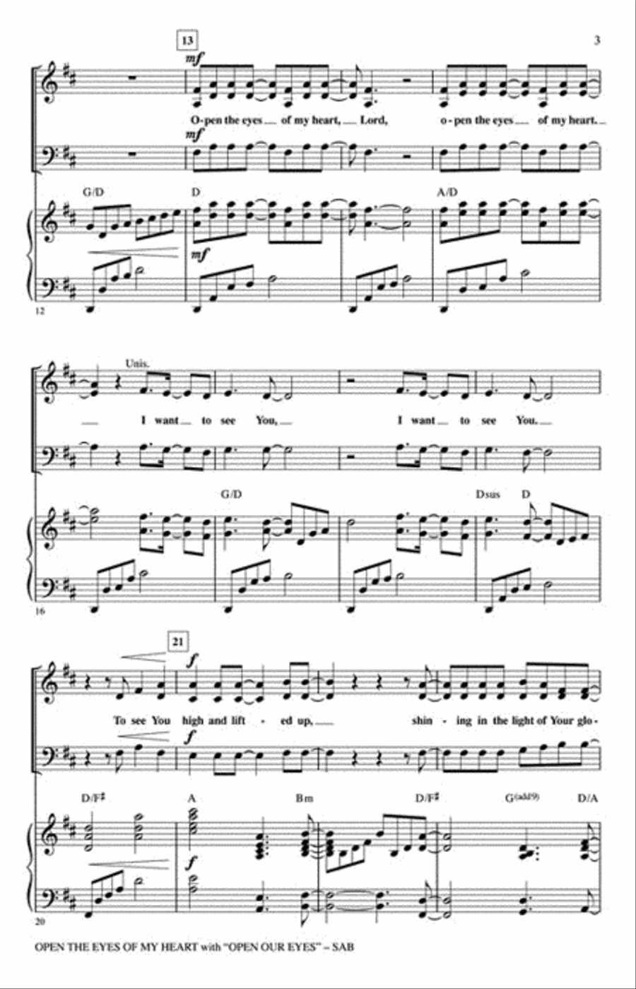 Open the Eyes of My Heart (with Open Our Eyes, Lord) 3-Part scores gallery preview page 3
