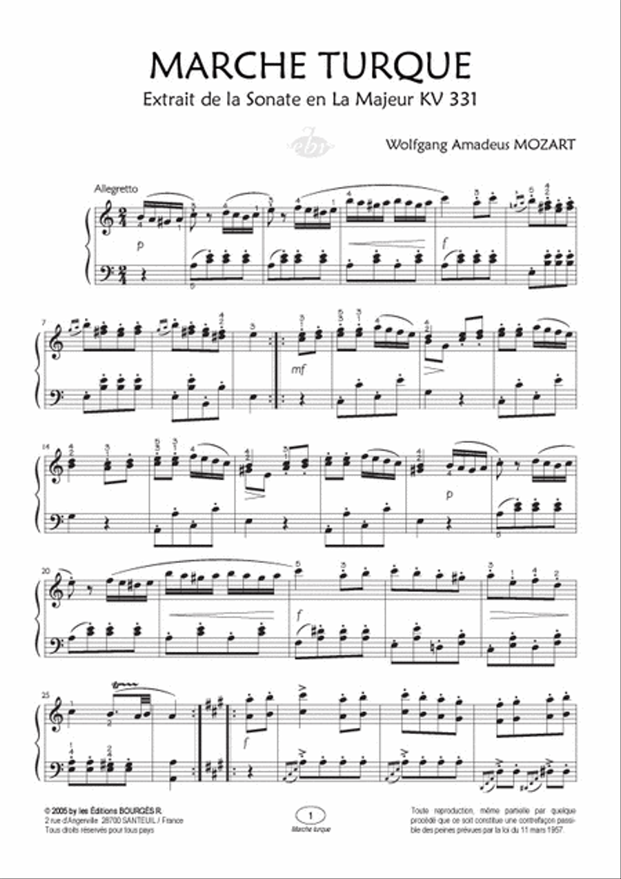 Marche turque (Collection Anacrouse) Piano Solo scores gallery preview page 2
