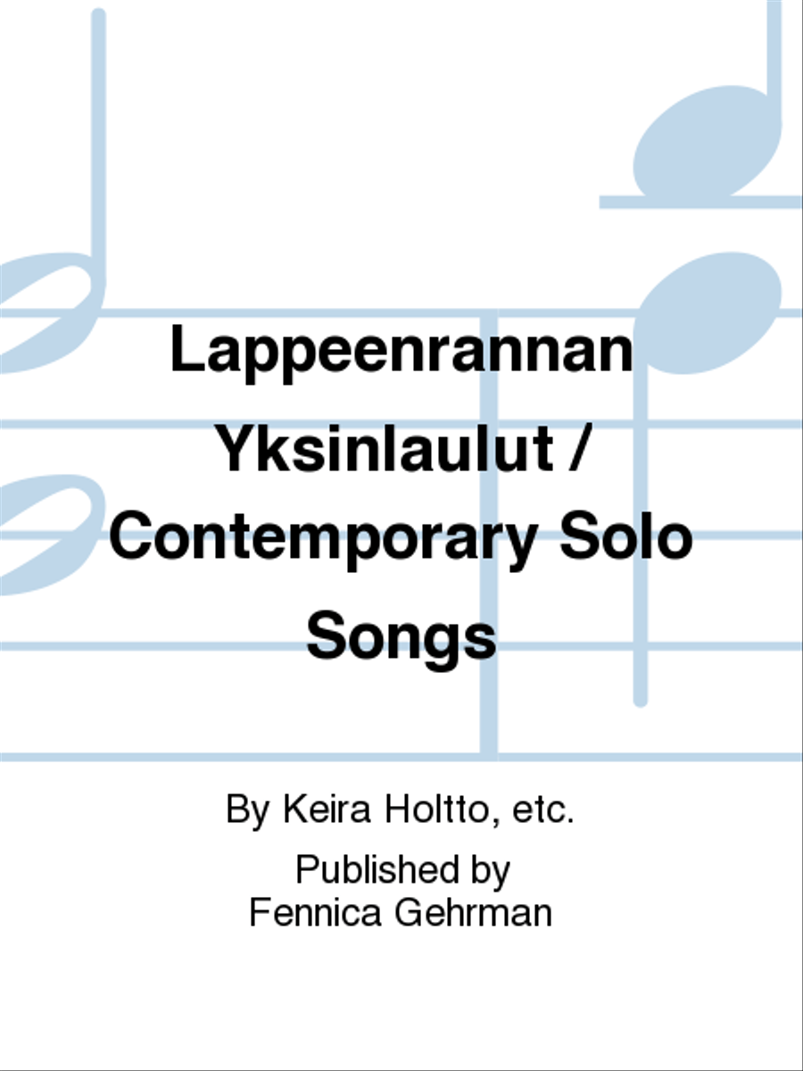 Lappeenrannan Yksinlaulut / Contemporary Solo Songs Voice scores gallery preview page 1