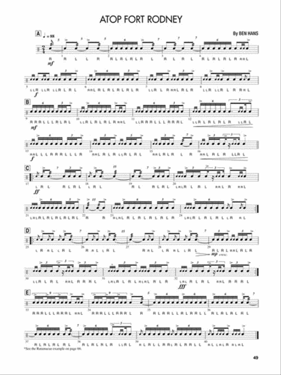 Rudimental Drum Solos for the Marching Snare Drummer Snare Drum scores gallery preview page 5