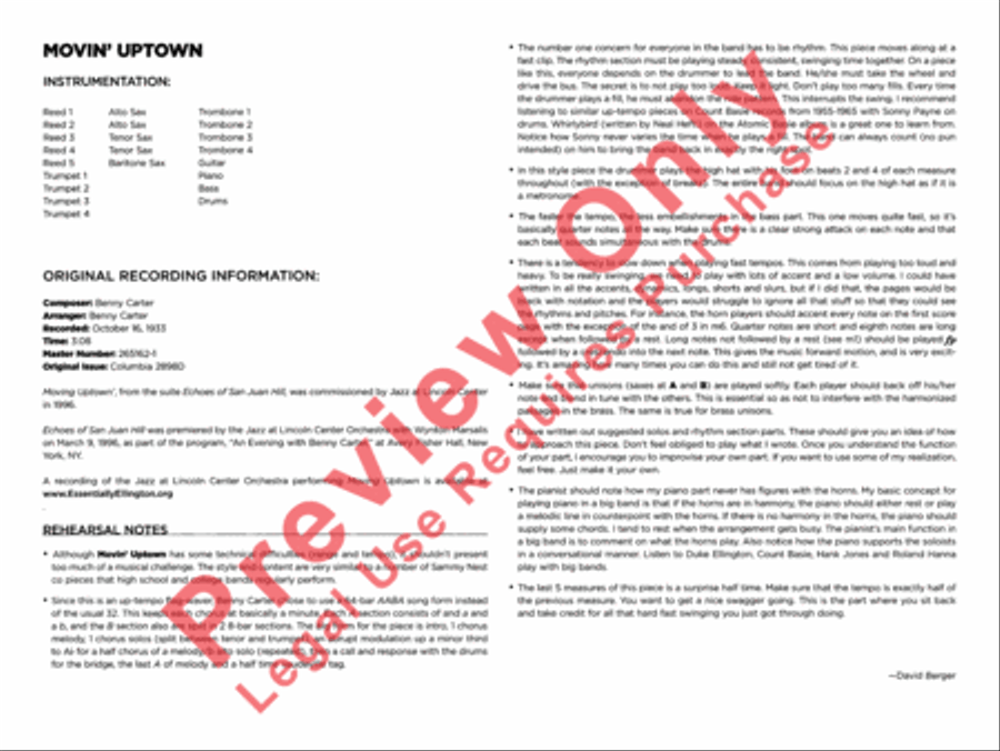Movin' Uptown Movin' Uptown Jazz Ensemble scores gallery preview page 6
