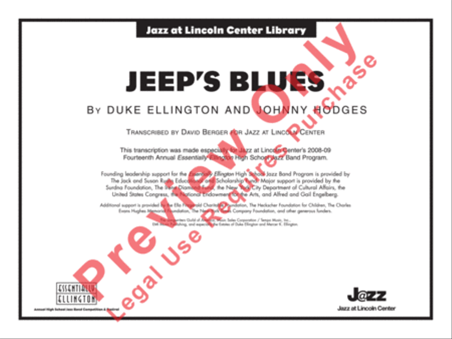 Jeep's Blues Jeep's Blues Jazz Ensemble scores gallery preview page 2