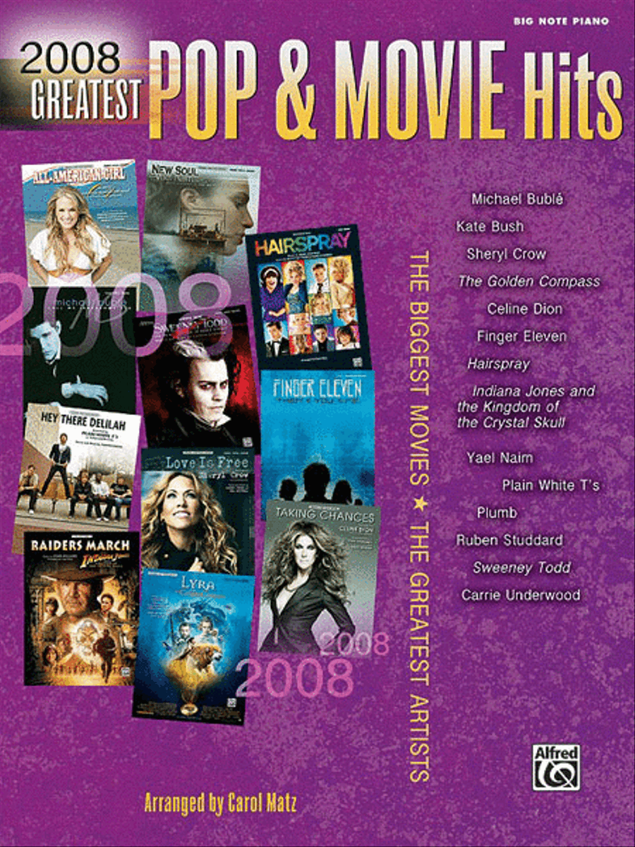 2008 Greatest Pop & Movie Hits Easy Piano scores gallery preview page 1