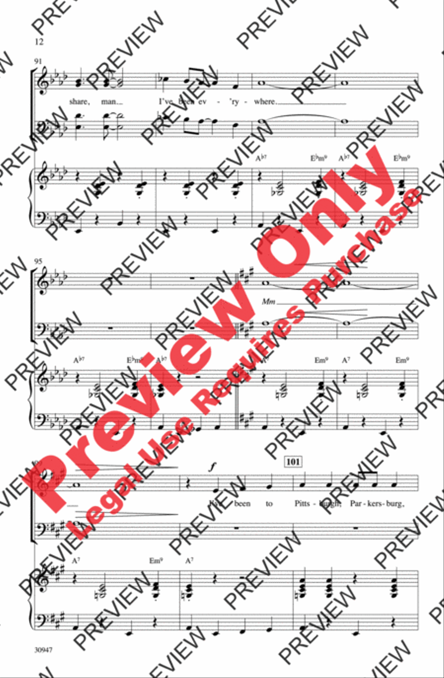 I've Been Everywhere I've Been Everywhere 4-Part scores gallery preview page 12