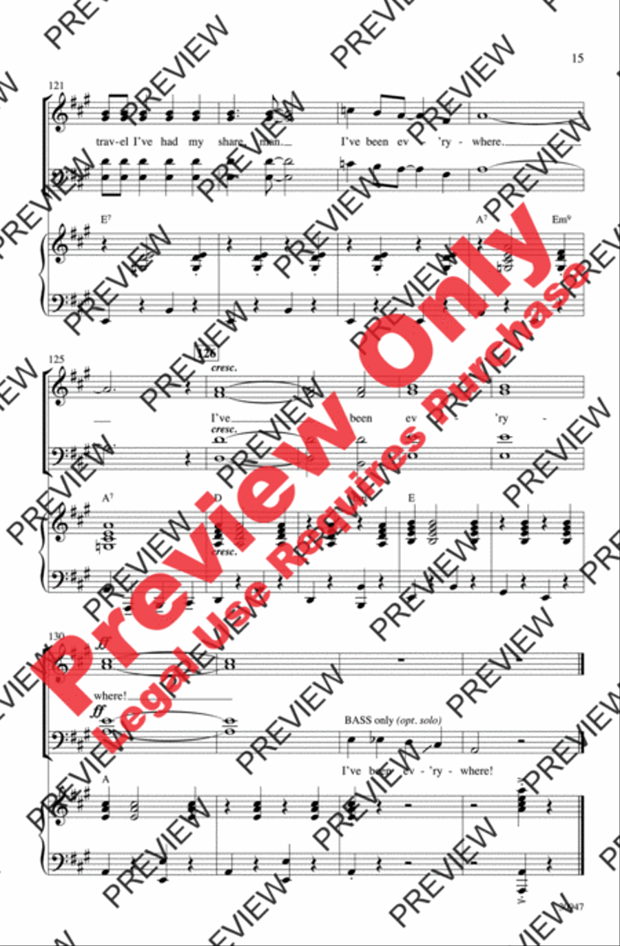 I've Been Everywhere I've Been Everywhere 4-Part scores gallery preview page 15