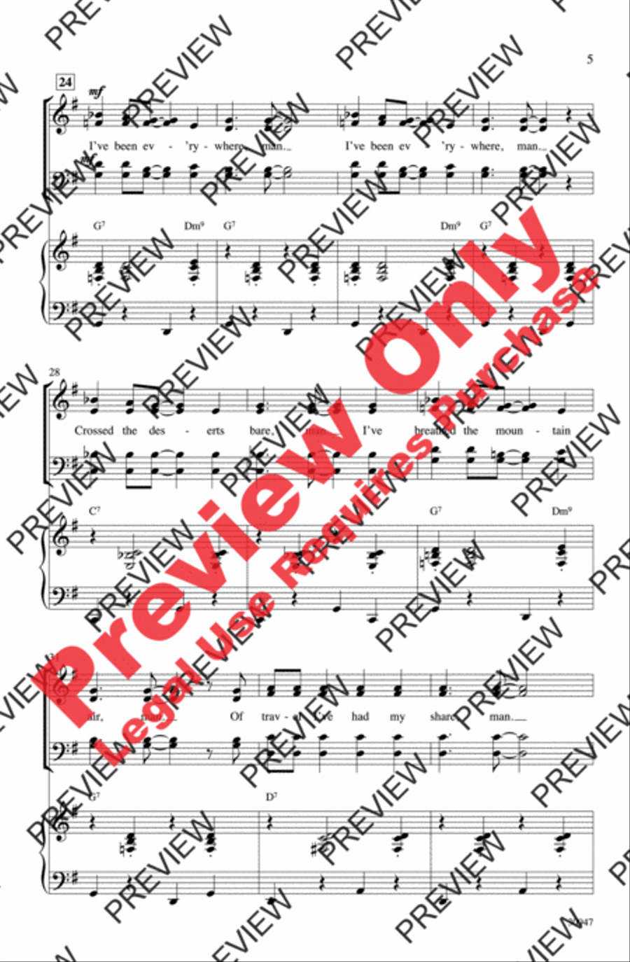 I've Been Everywhere I've Been Everywhere 4-Part scores gallery preview page 5
