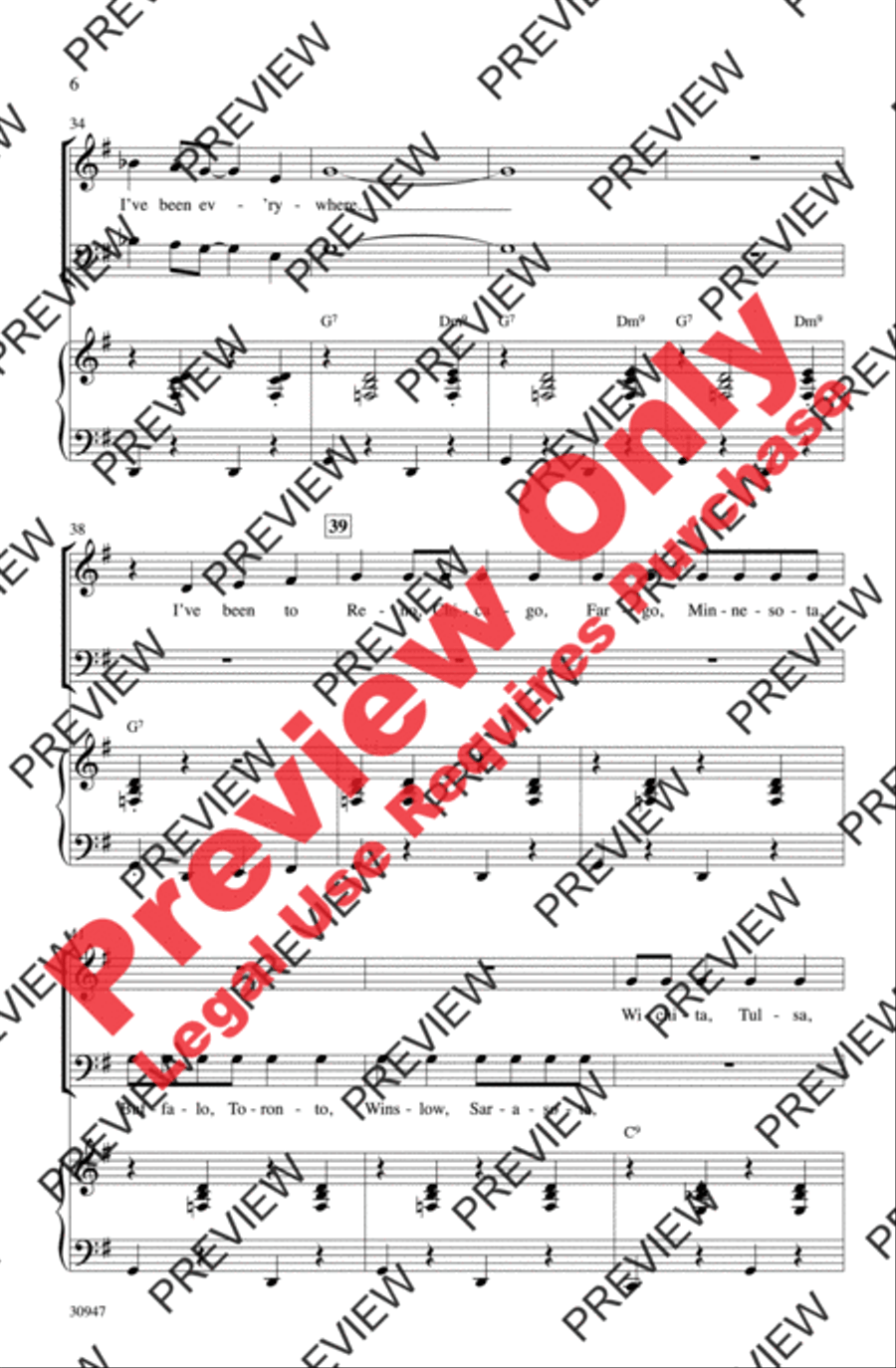 I've Been Everywhere I've Been Everywhere 4-Part scores gallery preview page 6