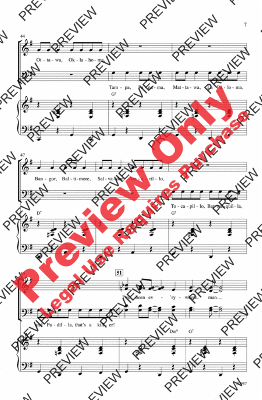 I've Been Everywhere I've Been Everywhere 4-Part scores gallery preview page 7