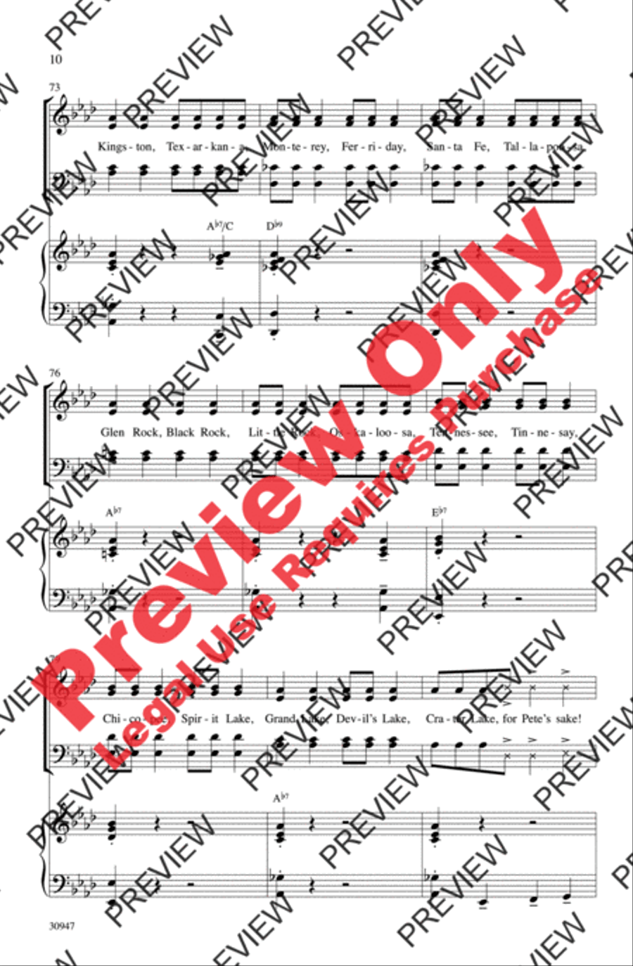 I've Been Everywhere I've Been Everywhere 4-Part scores gallery preview page 10