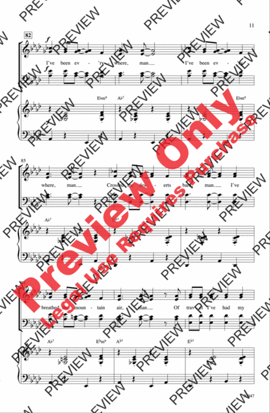 I've Been Everywhere I've Been Everywhere 4-Part scores gallery preview page 11