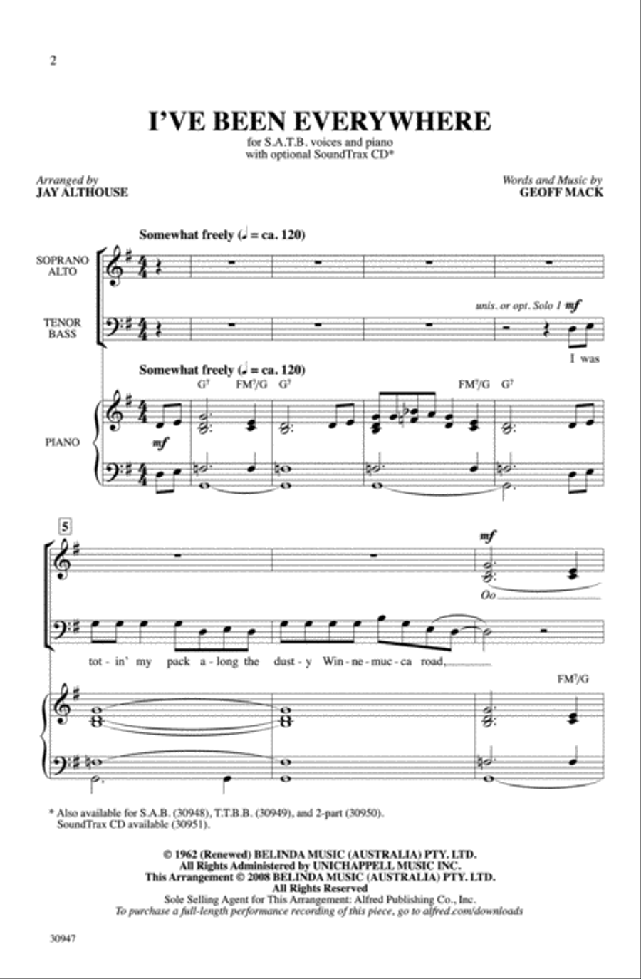 I've Been Everywhere I've Been Everywhere 4-Part scores gallery preview page 16