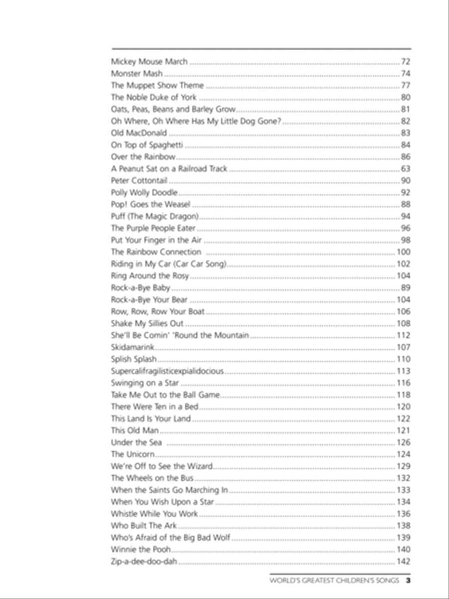 World's Greatest Children's Songs Easy Piano scores gallery preview page 3