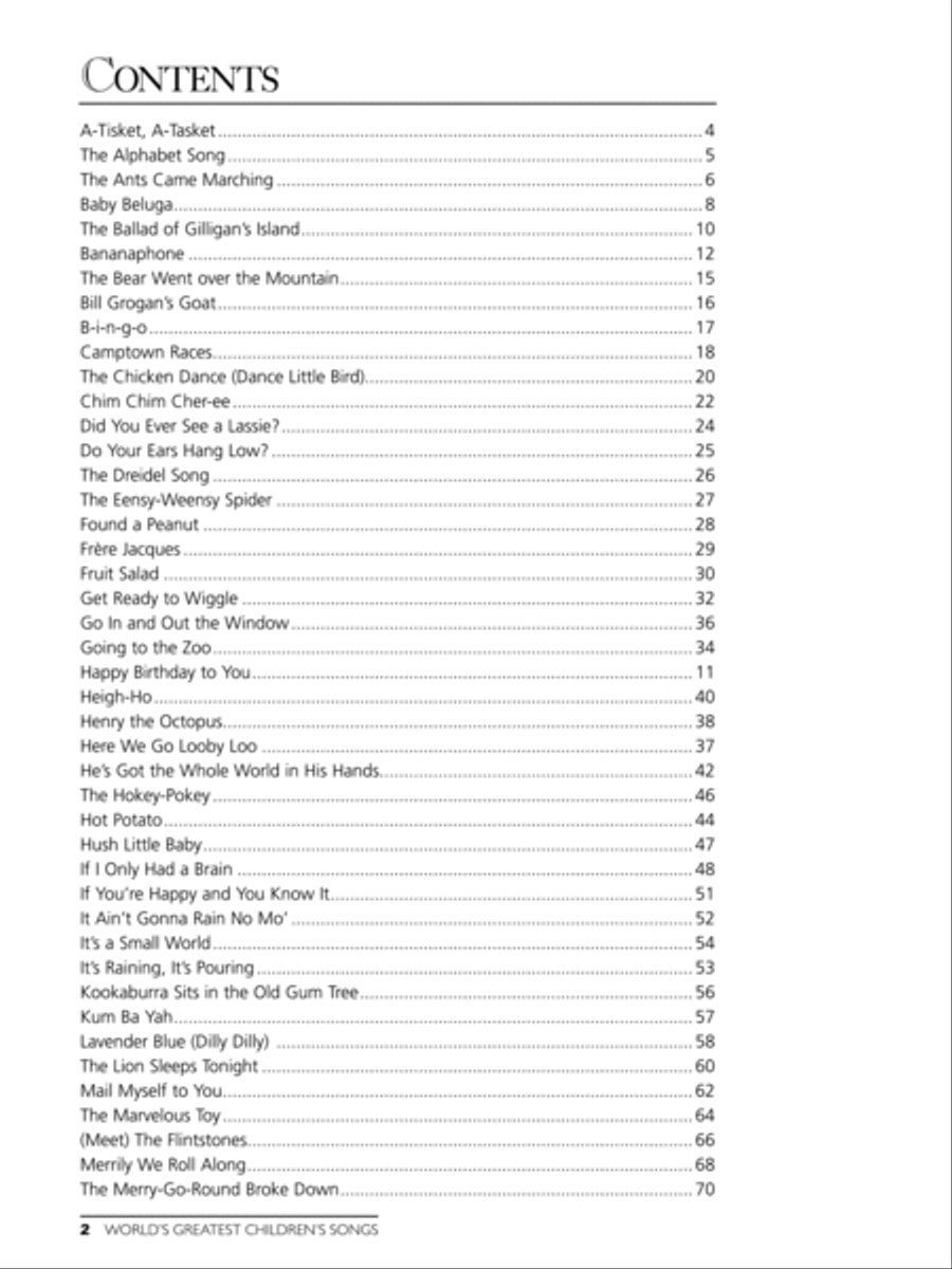 World's Greatest Children's Songs Easy Piano scores gallery preview page 8