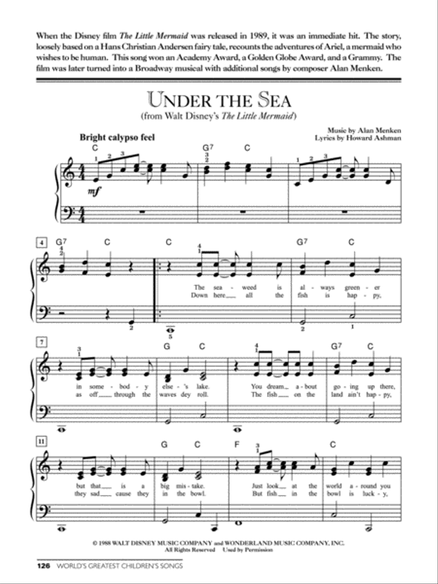 World's Greatest Children's Songs Easy Piano scores gallery preview page 13