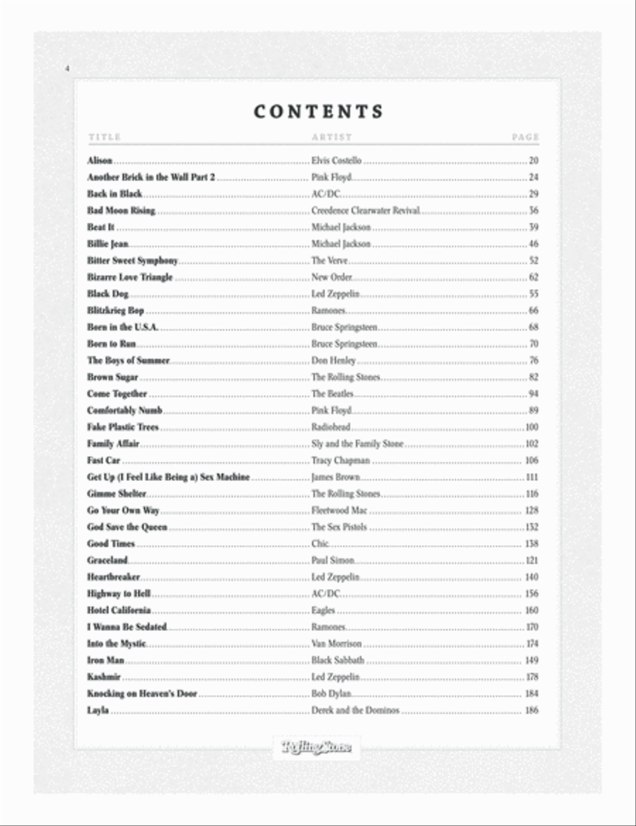 Selections from Rolling Stone Magazine's 500 Greatest Songs of All Time Guitar Tablature scores gallery preview page 2