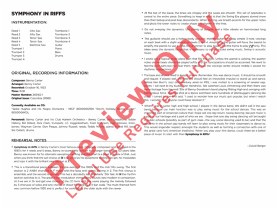 Symphony in Riffs Symphony in Riffs Jazz Ensemble scores gallery preview page 6