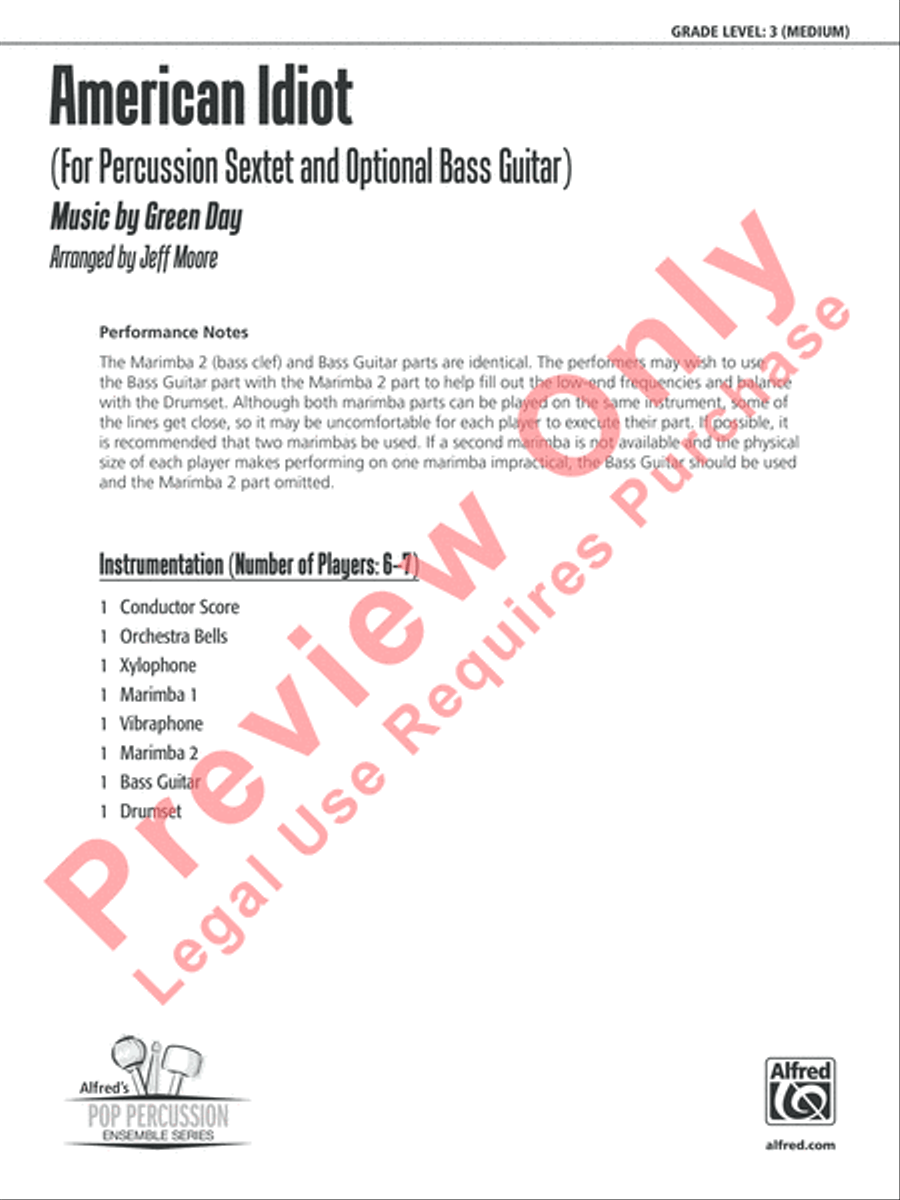 American Idiot American Idiot Percussion Ensemble scores gallery preview page 2