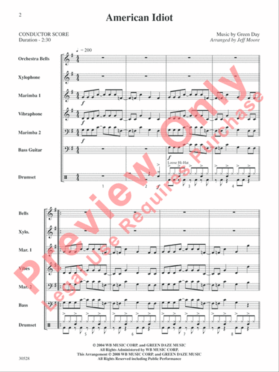 American Idiot American Idiot Percussion Ensemble scores gallery preview page 3
