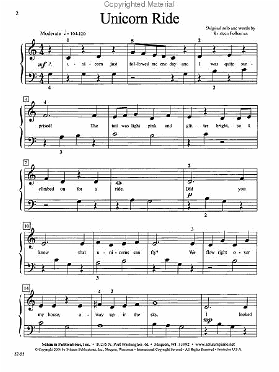 Unicorn Ride Piano Method scores gallery preview page 2