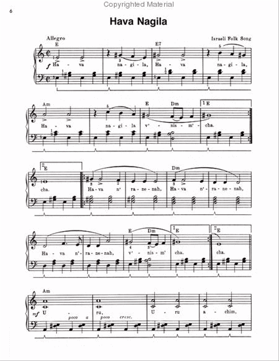 Jewish Folk & Holiday Songs Piano Method scores gallery preview page 3