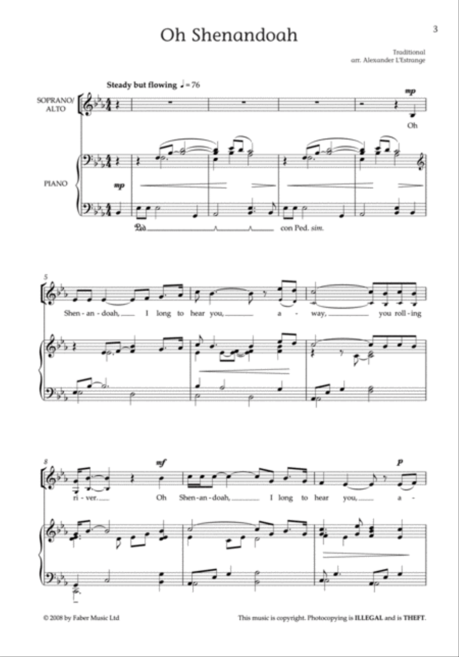 O Shenandoah and other American folksongs - SA/Piano SA scores gallery preview page 2