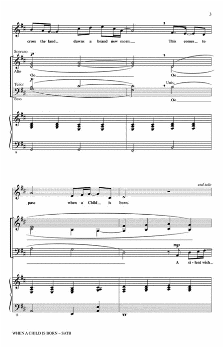 When a Child Is Born (Soleado) Choir scores gallery preview page 3