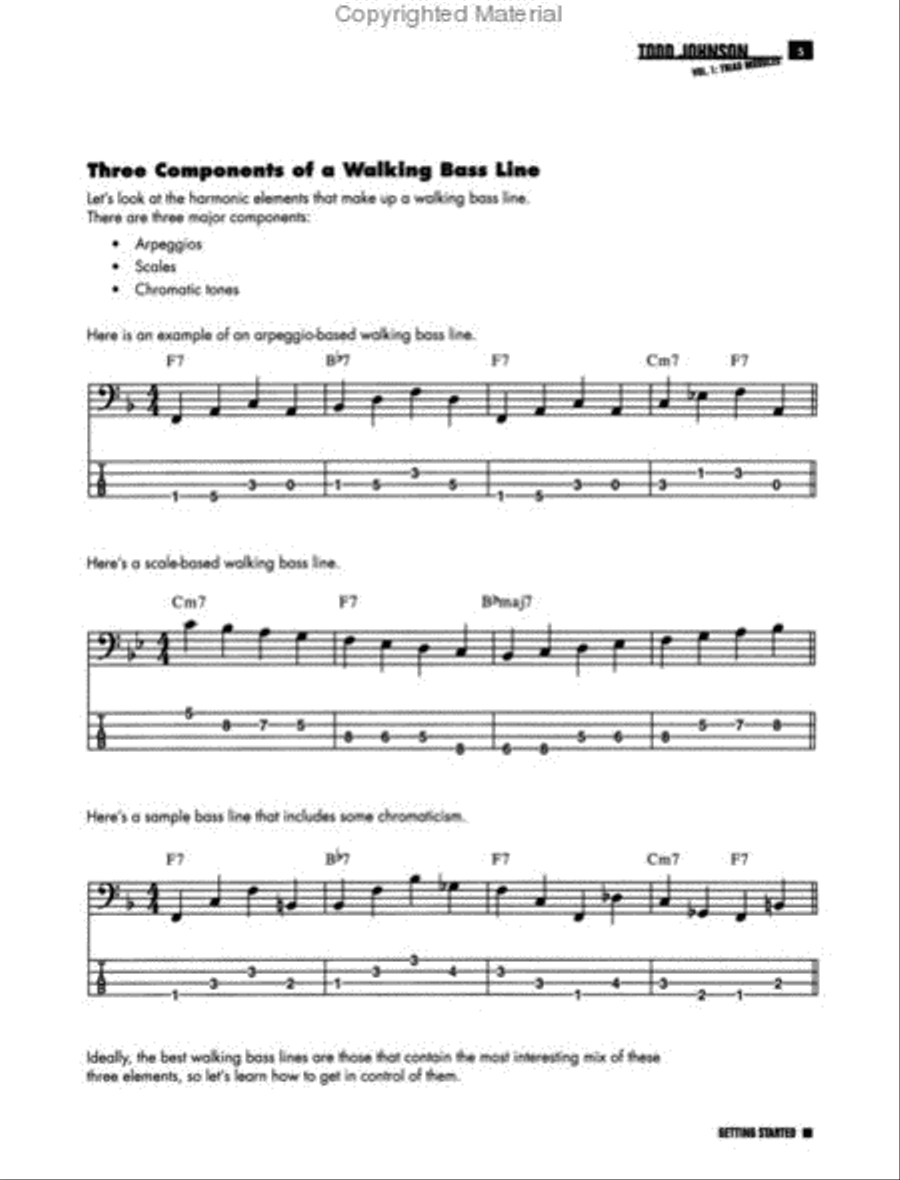 Todd Johnson Walking Bass Line Module System, Volume 1 Electric Guitar scores gallery preview page 2