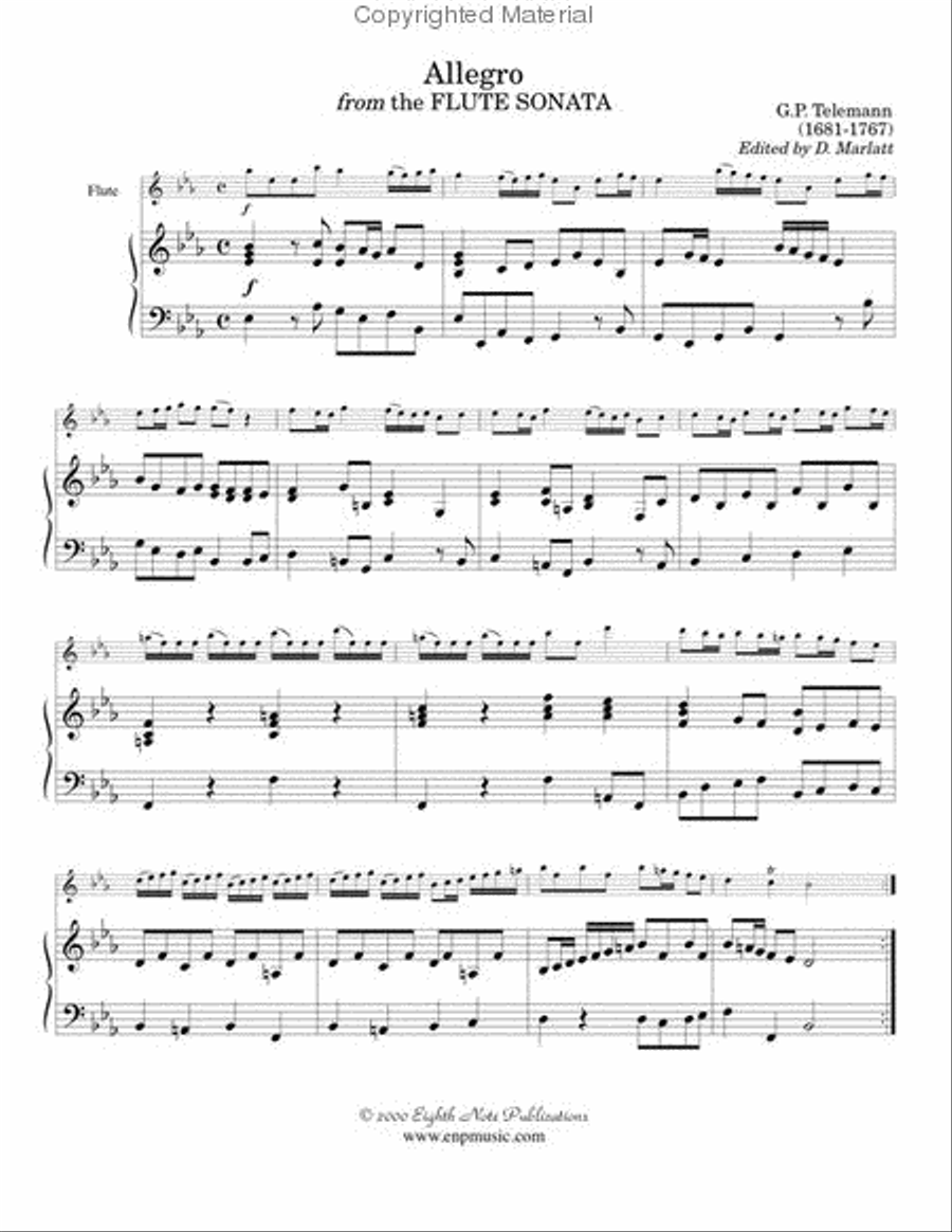 Allegro (from the Flute Sonata) Small Ensemble scores gallery preview page 2