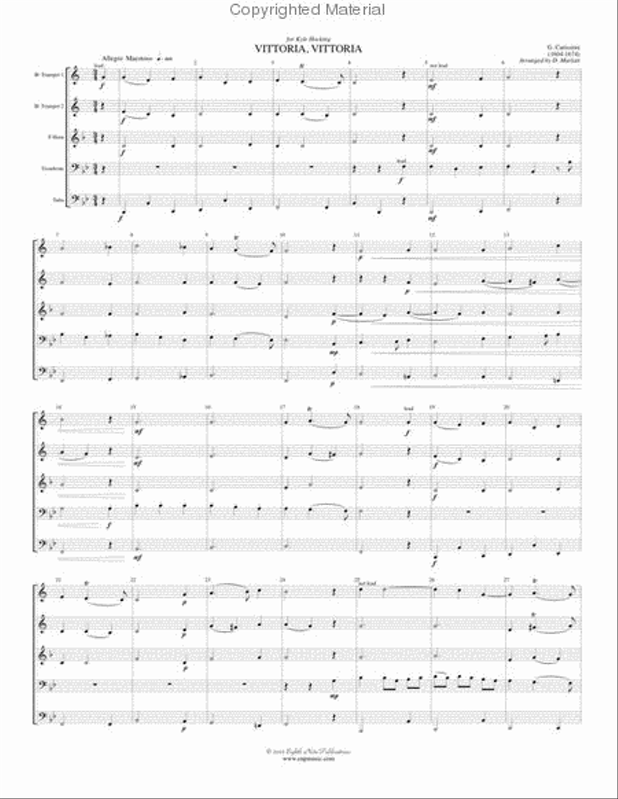 Vittoria, Vittoria Brass Quintet scores gallery preview page 2