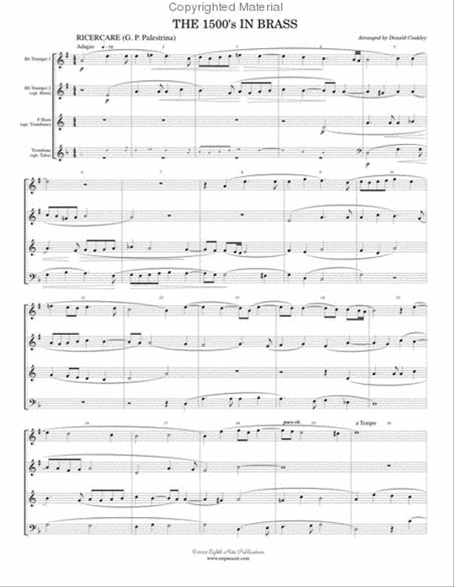 The 1500s in Brass The 1500s in Brass Brass Quartet scores gallery preview page 2