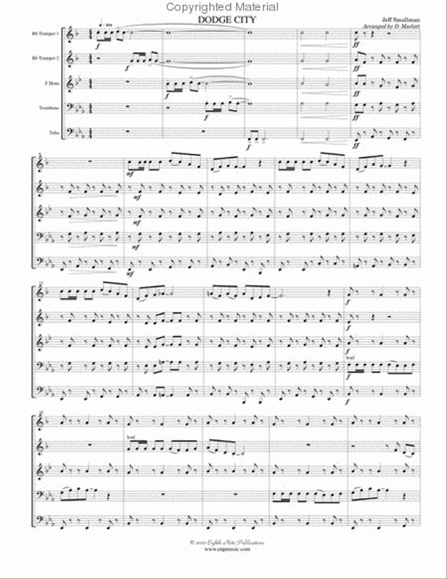 Dodge City Dodge City Brass Quintet scores gallery preview page 2