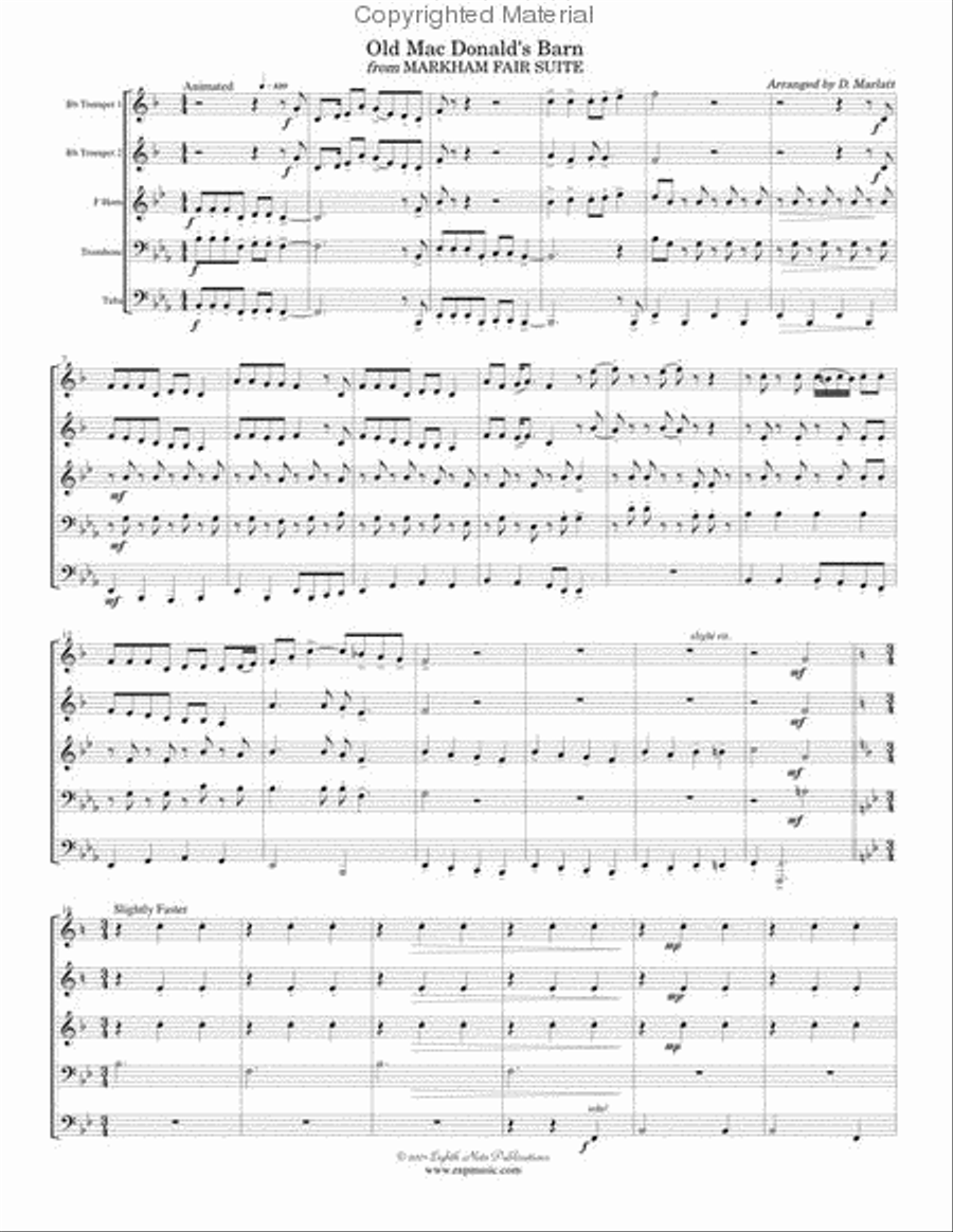 Old Mac Donald's Barn Old Mac Donald's Barn Brass Quintet scores gallery preview page 2