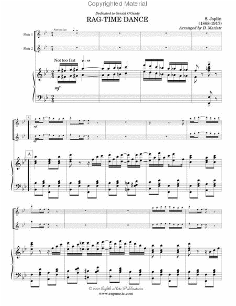 Rag-Time Dance Rag-Time Dance Flute Duet scores gallery preview page 2