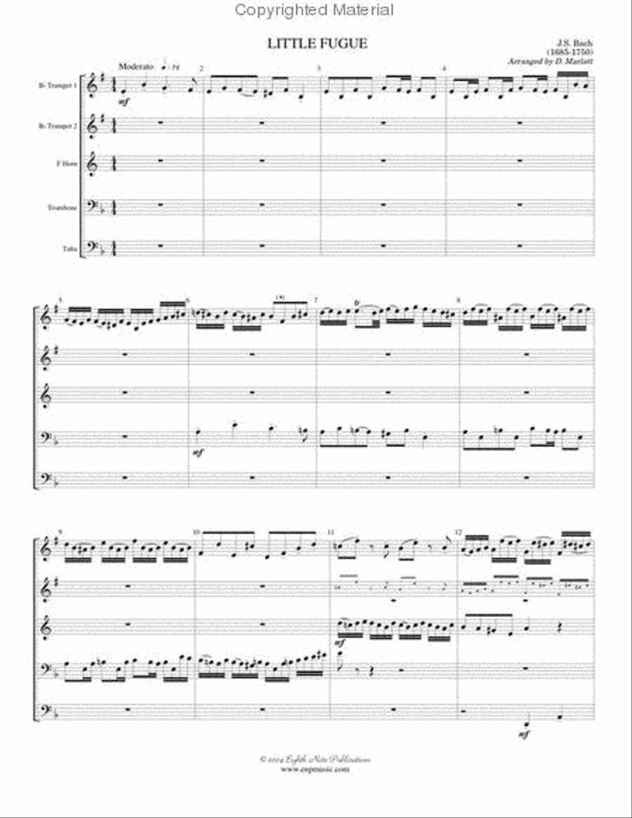 Little Fugue Little Fugue Brass Quintet scores gallery preview page 2