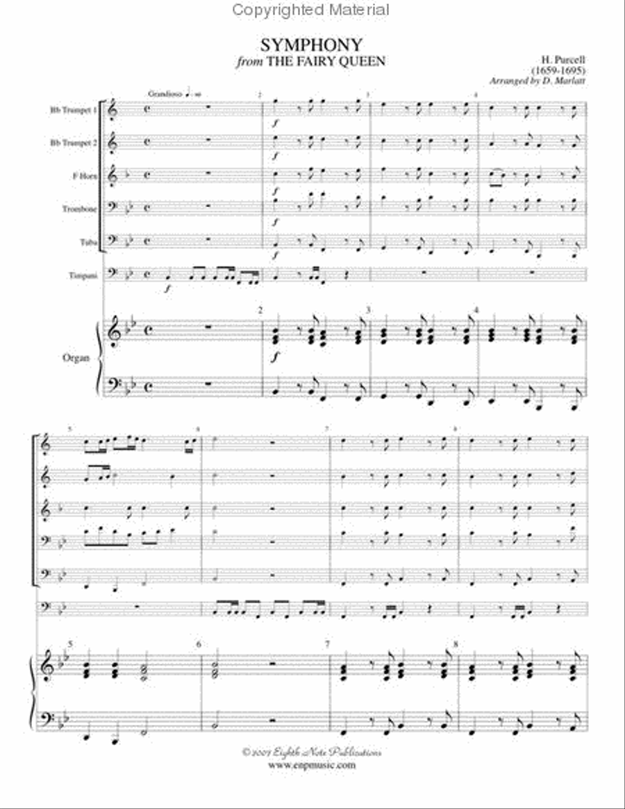 Symphony (from The Fairy Queen) Small Ensemble scores gallery preview page 2