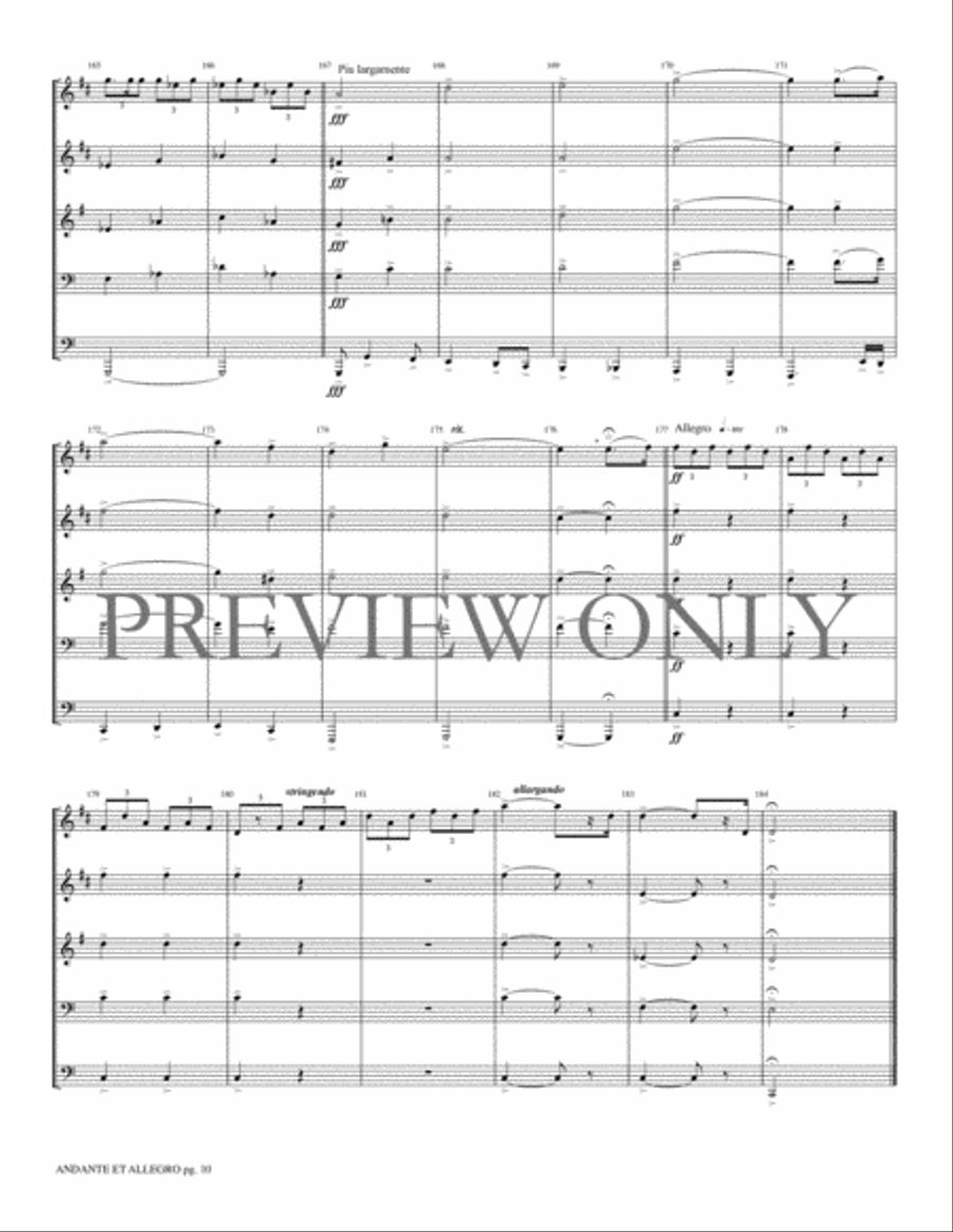 Andante et Allegro Brass Quintet scores gallery preview page 12