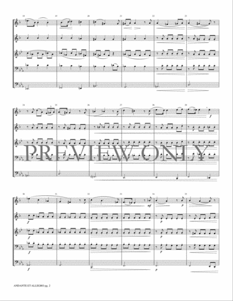 Andante et Allegro Brass Quintet scores gallery preview page 4