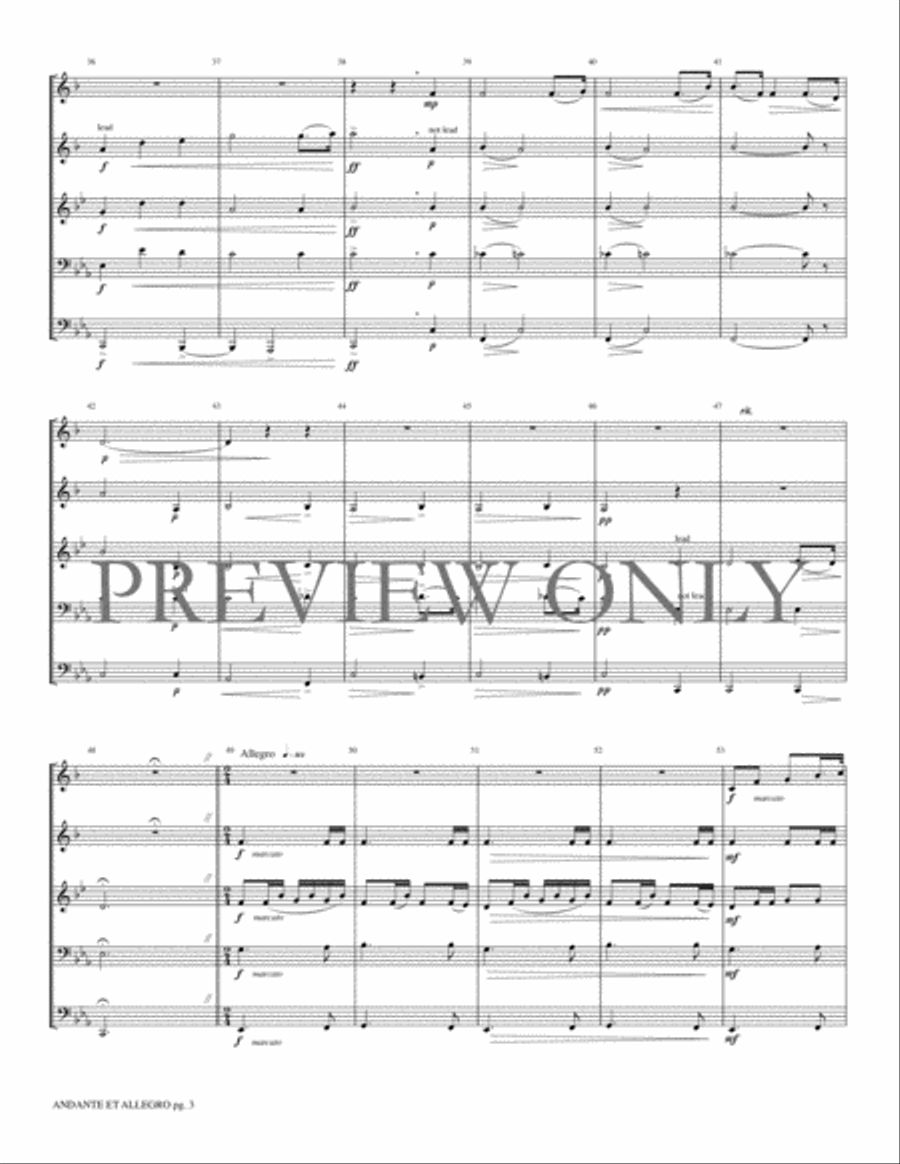Andante et Allegro Brass Quintet scores gallery preview page 5