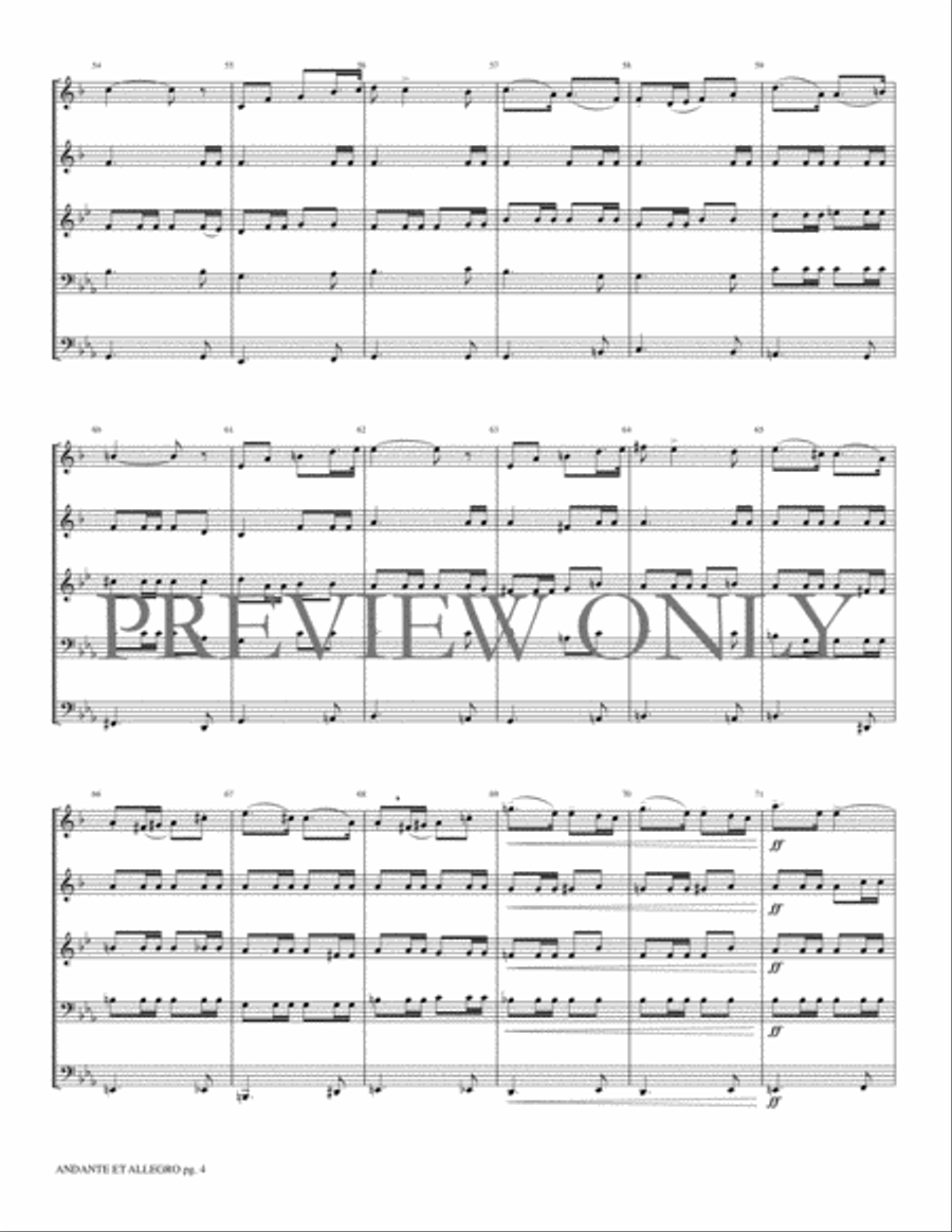 Andante et Allegro Brass Quintet scores gallery preview page 6