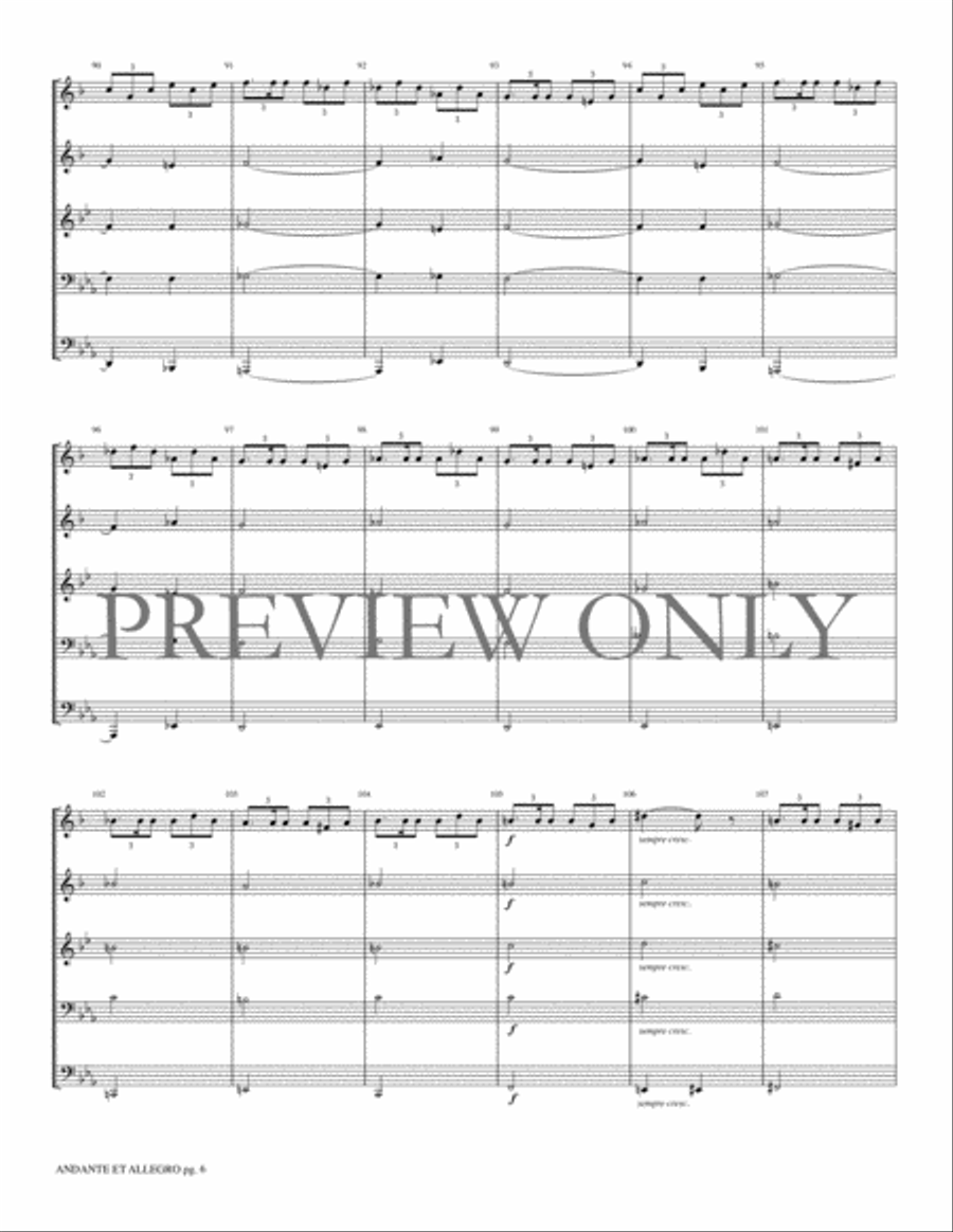 Andante et Allegro Brass Quintet scores gallery preview page 8