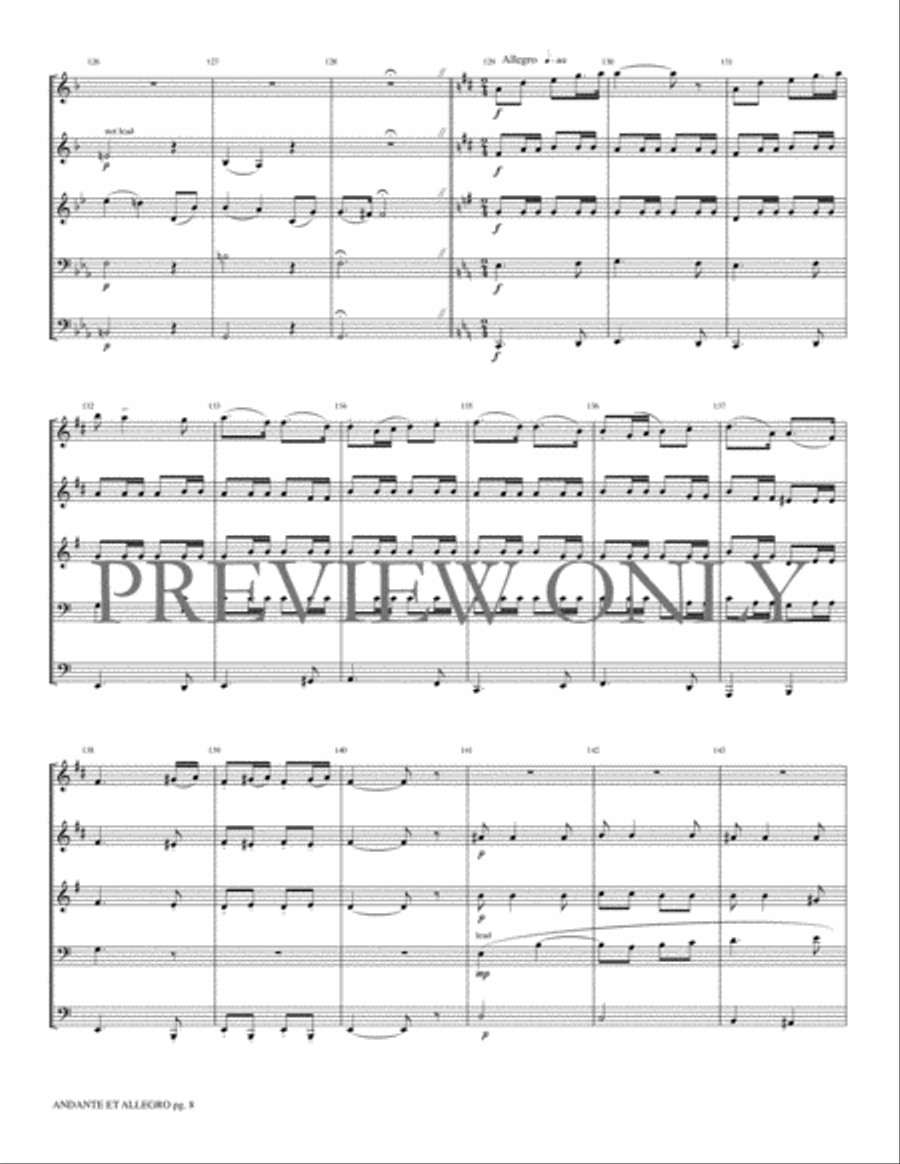 Andante et Allegro Brass Quintet scores gallery preview page 10