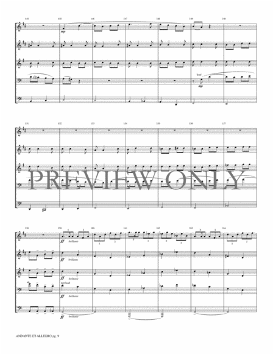 Andante et Allegro Brass Quintet scores gallery preview page 11