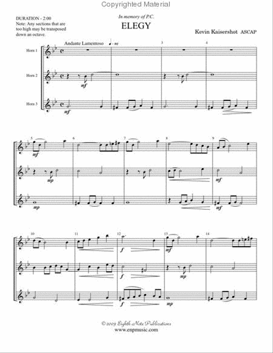 Elegy Small Ensemble scores gallery preview page 2