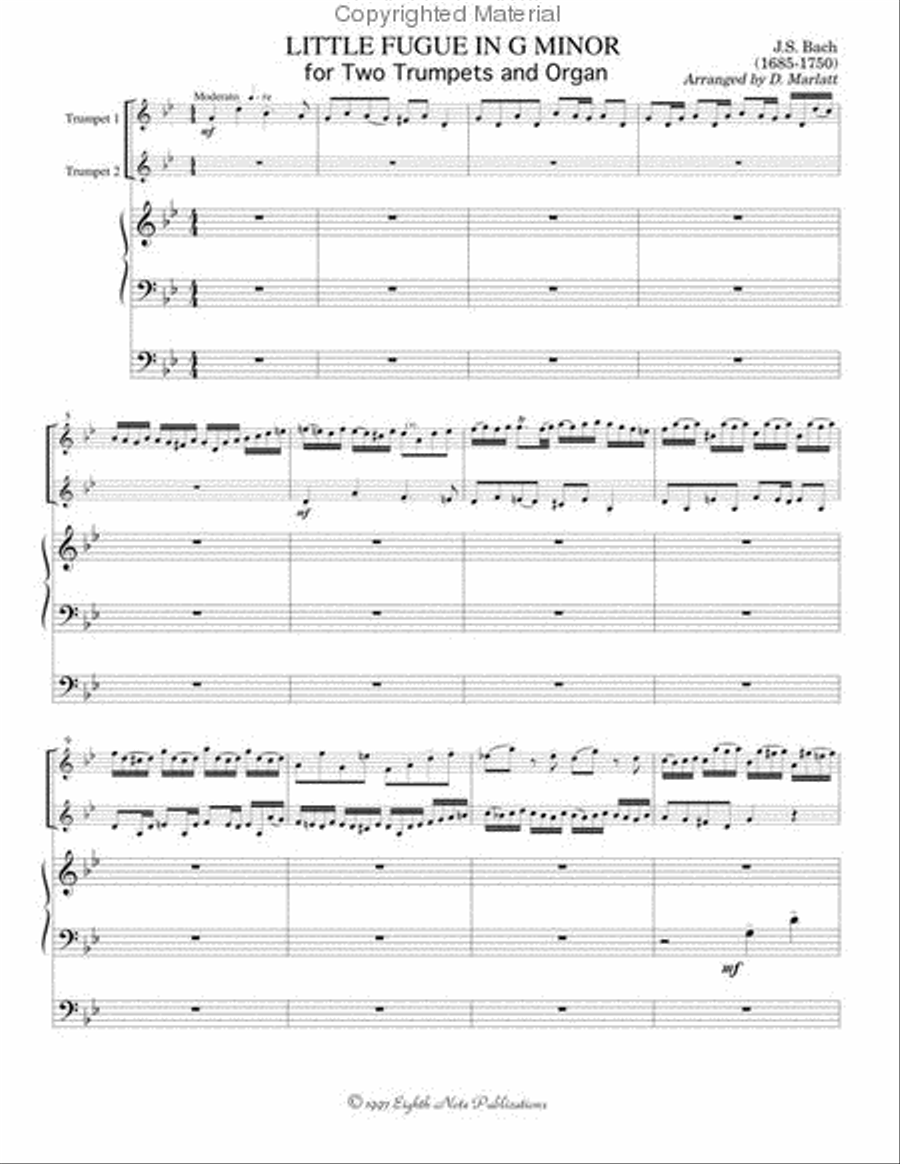 Little Fugue in G Minor Little Fugue in G Minor Trumpet Duet scores gallery preview page 2
