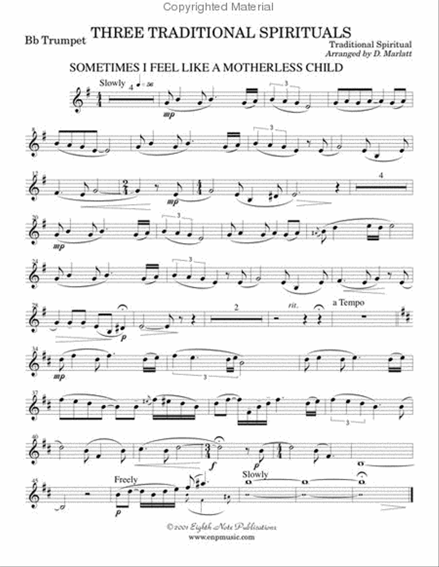 Three Traditional Spirituals Small Ensemble scores gallery preview page 2