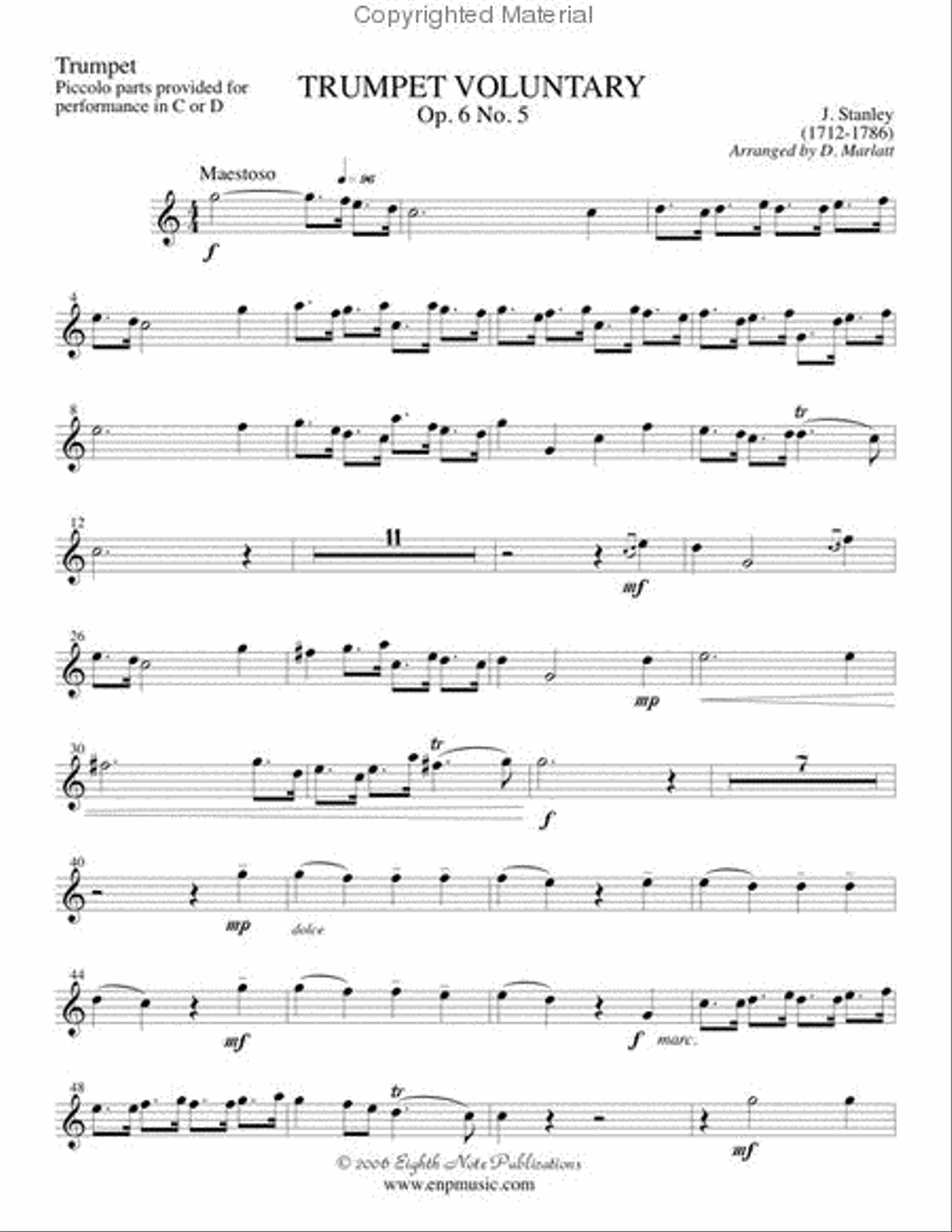Trumpet Voluntary Trumpet Voluntary Small Ensemble scores gallery preview page 2