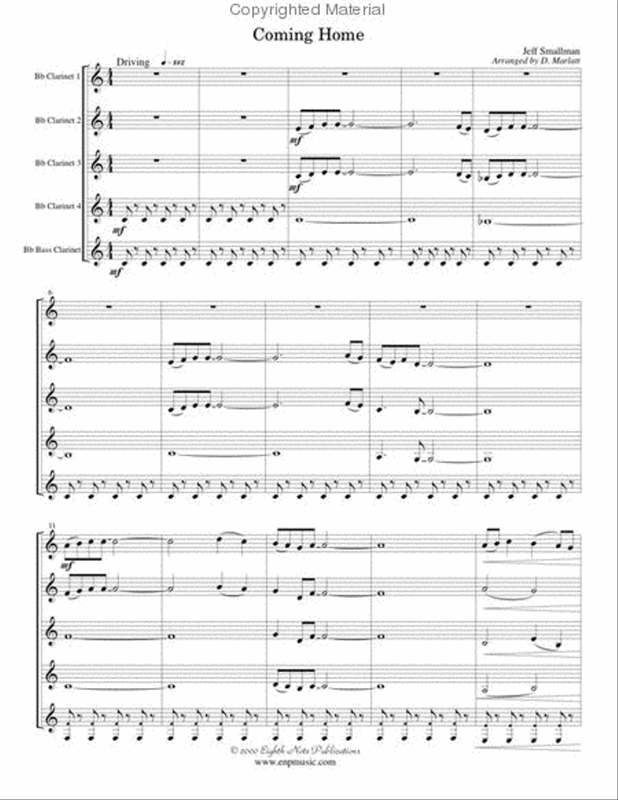 Coming Home Clarinet Quintet scores gallery preview page 2